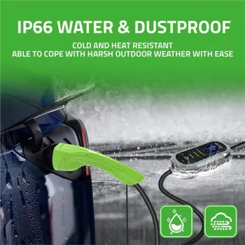 Qoltec Mobilna ładowarka do samochodu elektrycznego EV i hybryd z regulacją 2w1 Typ2 | 11kW | 400V | CEE 32A | Wi-fi |