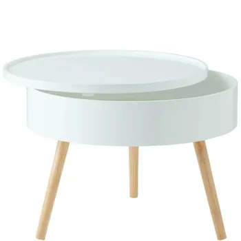 Stolik kawowy okrągły ze schowkiem 60 cm ModernHome-1267772