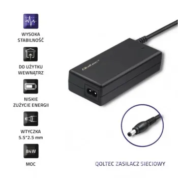 Qoltec Zasilacz desktopowy 84W | 12V | 7A | 5.5*2.5 | +kabel zasilający-1264409