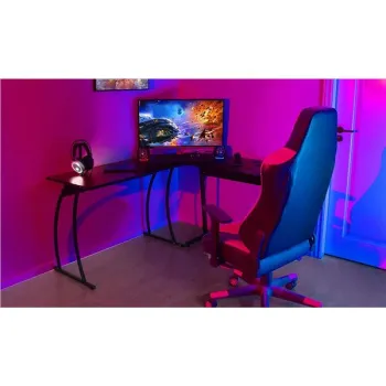 Biurko narożne gamingowe biurowe LOFT szkolny stół czarny-1269597