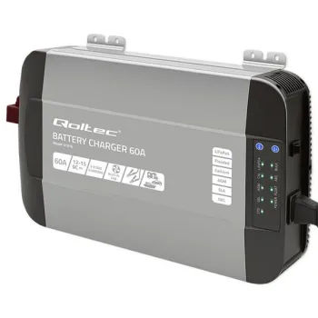 Qoltec Inteligentna profesjonalna ładowarka Monolith do akumulatorów LiFePO4 AGM GEL SLA | 60A | 12V | Szybkie ładowa