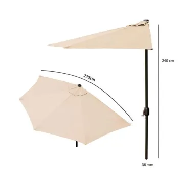 Parasol ogrodowy pół-parasol ścienny na taras 2,7 m beżowy MultiGarden-1269918