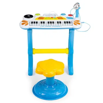 Keyboard organki pianinko z mikrofonem mp3 niebieskie-1267992