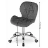 Krzesło obrotowe biurowe z szerokim oparciem ekoskóra szaro-białe-1275828