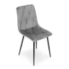 Komplet 4 krzeseł krzesło pikowane welurowe do jadalni i salonu szare ModernHome-1271163