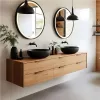 Lustro łazienkowe LED okrągłe ścienne 80 cm 3 barwy anti-fog włącznik dotykowy ModernHome-1276810