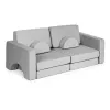 Sofa składana modułowa dla dzieci duża 2-osobowa DIY 10 miękkich poduch - szara ECOTOYS-1272510