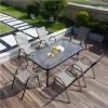 Stół ogrodowy szklany 120x70 cm na taras ogród szkło hartowane otwór na parasol MultiGarden-1273639