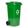 Kosz na smieci pojemnik 120L kubeł śmietnik zielony szkło gumowe koła-1276064