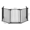 Bramka kojec barierka ochronna dla dzieci i zwierząt 5 paneli 60 cm metal czarny ECOTOYS-1273801