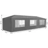 Namiot pawilon ogrodowy handlowy 3x9 m 8 ścianek szary MultiGarden-1274015