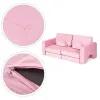 Sofa składana modułowa dla dzieci duża 2-osobowa DIY 10 miękkich poduch - różowa ECOTOYS-1272505