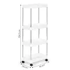 Plastikowy regał łazienkowy z 4 półkami kółka biały ModernHome-1271106