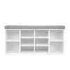 Szafka na buty z szarą poduszką 10 półek biała ModernHome-1273099