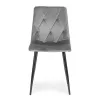 Komplet 4 krzeseł krzesło pikowane welurowe do jadalni i salonu szare ModernHome-1271160