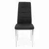 Zestaw 4 krzeseł do salonu jadalni proste pikowane krzesło chromowane nogi czarne-1273185