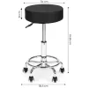 Stołek obrotowy taboret kosmetyczny medyczny fotel regulowany czarny ModernHome-1275655