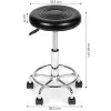 Stołek obrotowy taboret kosmetyczny medyczny fotel regulowany czarny ModernHome-1275715