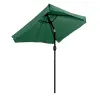 Prostokątny duży parasol ogrodowy skośny łamany z korbą zielony 200x140 cm MultiGarden-1271555