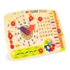 Drewniana tablica manipulacyjna dla dzieci kalendarz zegar ECOTOYS-1271061