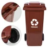 Kosz na śmieci pojemnik 120L kubeł śmietnik brązowy BIO gumowe koła-1276036