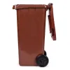 Kosz na śmieci pojemnik 120L kubeł śmietnik brązowy BIO gumowe koła-1276035