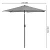 Składany parasol ogrodowy balkonowy regulowany 210 cm szary-1274391