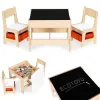 Zestaw mebli dla dzieci stolik + 2 krzesła tablica kredowa ECOTOYS