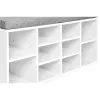 Szafka na buty z szarą poduszką 10 półek biała ModernHome-1273102