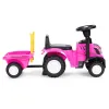 Jeździk traktor New Holland z przyczepką interaktywna kierownica dźwięki dla dzieci różowy-1272276
