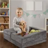Sofa modułowa składana dla dzieci DIY 4 miękkie poduchy - szara ECOTOYS-1276160