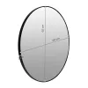 Okrągłe lustro ścienne 60 cm wiszące nowoczesne czarna rama aluminium ModernHome-1272663