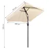 Prostokątny duży parasol ogrodowy skośny łamany z korbą beżowy 200x140 cm MultiGarden-1271542