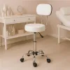 Stołek obrotowy z oparciem taboret kosmetyczny medyczny fotel regulowany biały ModernHome-1275627