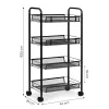 Regał organizer pomocnik do kuchni łazienki metalowy 4 półki kółka czarny ModernHome-1273083