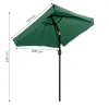 Prostokątny duży parasol ogrodowy skośny łamany z korbą zielony 200x140 cm MultiGarden-1271561