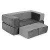 Sofa modułowa składana dla dzieci DIY 4 miękkie poduchy - szara ECOTOYS-1276161