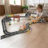 Klocki magnetyczne tor wyścigowy samochodowy 2 pojazdy świecące 310 elementów-1279997