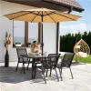Stół ogrodowy szklany 120x70 cm na taras ogród szkło hartowane otwór na parasol MultiGarden-1273638
