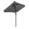 Prostokątny duży parasol ogrodowy skośny łamany z korbą szary 200x140 cm MultiGarden-1271546