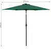 Duży parasol ogrodowy skośny łamany z korbą 6 żeber zielony 270 cm MultiGarden-1274697