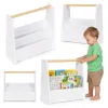 Biblioteczka dziecięca Montessori regał na książki organizer 2 poziomy biały ECOTOYS
