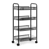 Regał organizer pomocnik do kuchni łazienki metalowy 4 półki kółka czarny ModernHome-1273080