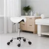 Stołek obrotowy siodło taboret kosmetyczny medyczny fotel regulowany biały ModernHome-1275637