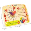 Drewniana tablica manipulacyjna dla dzieci kalendarz zegar ECOTOYS-1271065