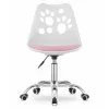 Krzesło PRINT biało-różowe ekoskóra obrotowe chromowana podstawa-1271960