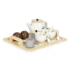 Drewniany zestaw do herbaty dzbanek filiżanki 17 elementów ECOTOYS-1271034