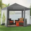 Namiot pawilon ogrodowy handlowy 2x2x2 m z moskitierą szary MultiGarden-1275133
