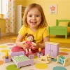 Drewniane mebelki do domu dla lalek akcesoria zestaw 30 elementów-1276249
