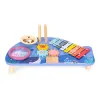 Stolik z instrumentami stół muzyczny cymbałki talerz perkusyjny tarka motyw morski ECOTOYS-1273245